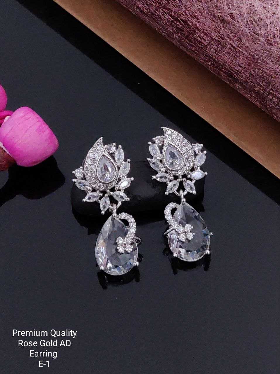 YNF BRASS KESH193 ROR46 WOMENS JEWELLERY WHOLESALE FANCY EARRINGS AD DIAMOND EARRINGS MANUFACTURER