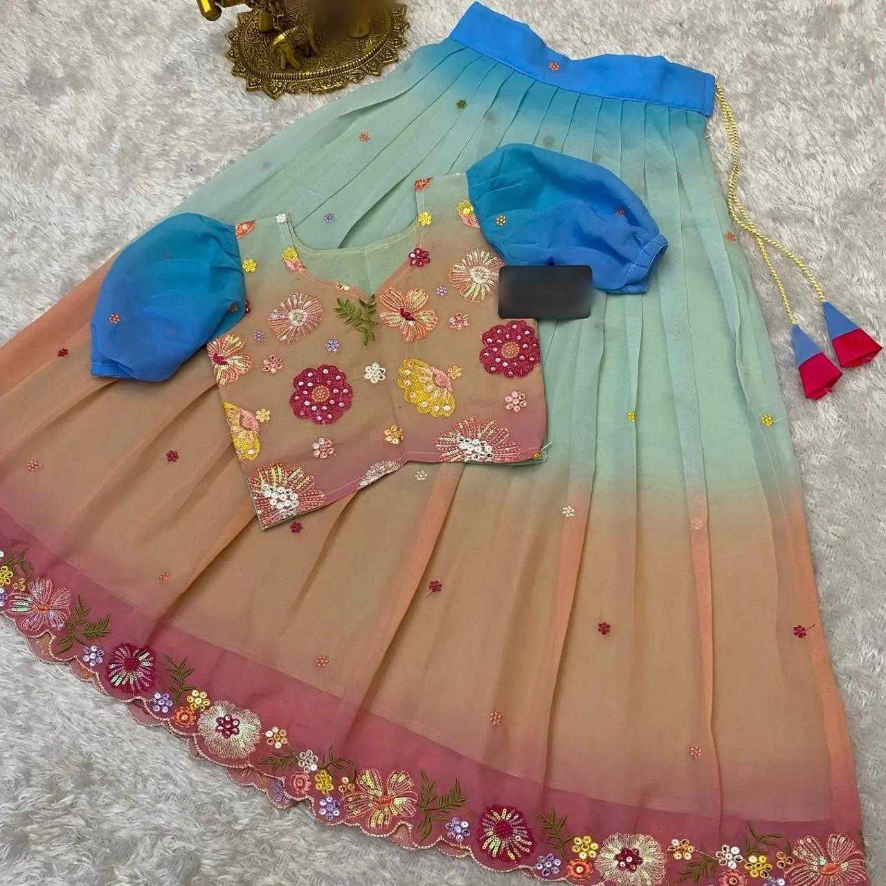 YNF GEORGETTE RIN192 7972 KIDS WEAR WHOLESALE KIDS LEHENGAS MANUFACTURER