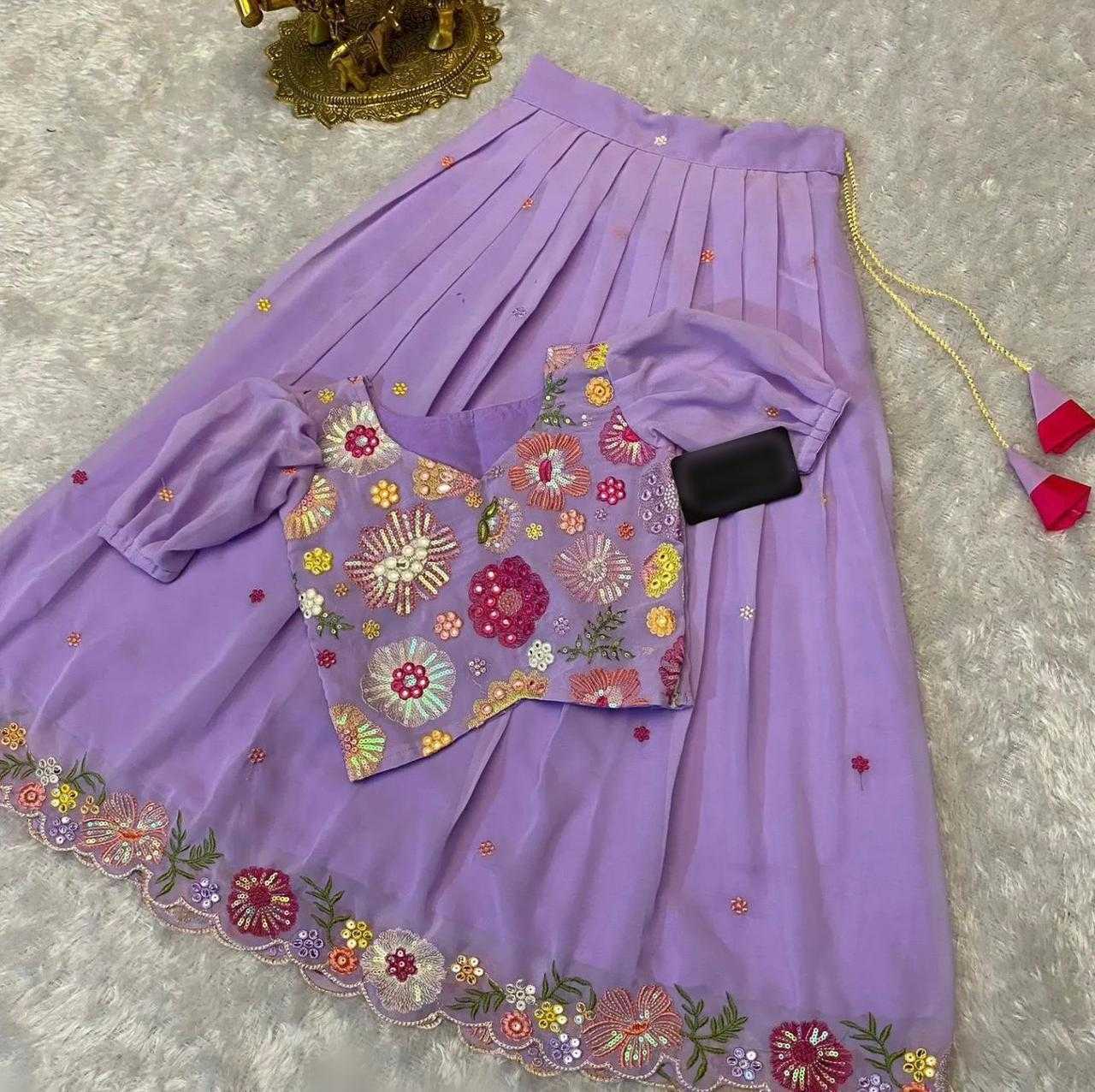 YNF GEORGETTE RIN192 7972 KIDS WEAR WHOLESALE KIDS LEHENGAS MANUFACTURER