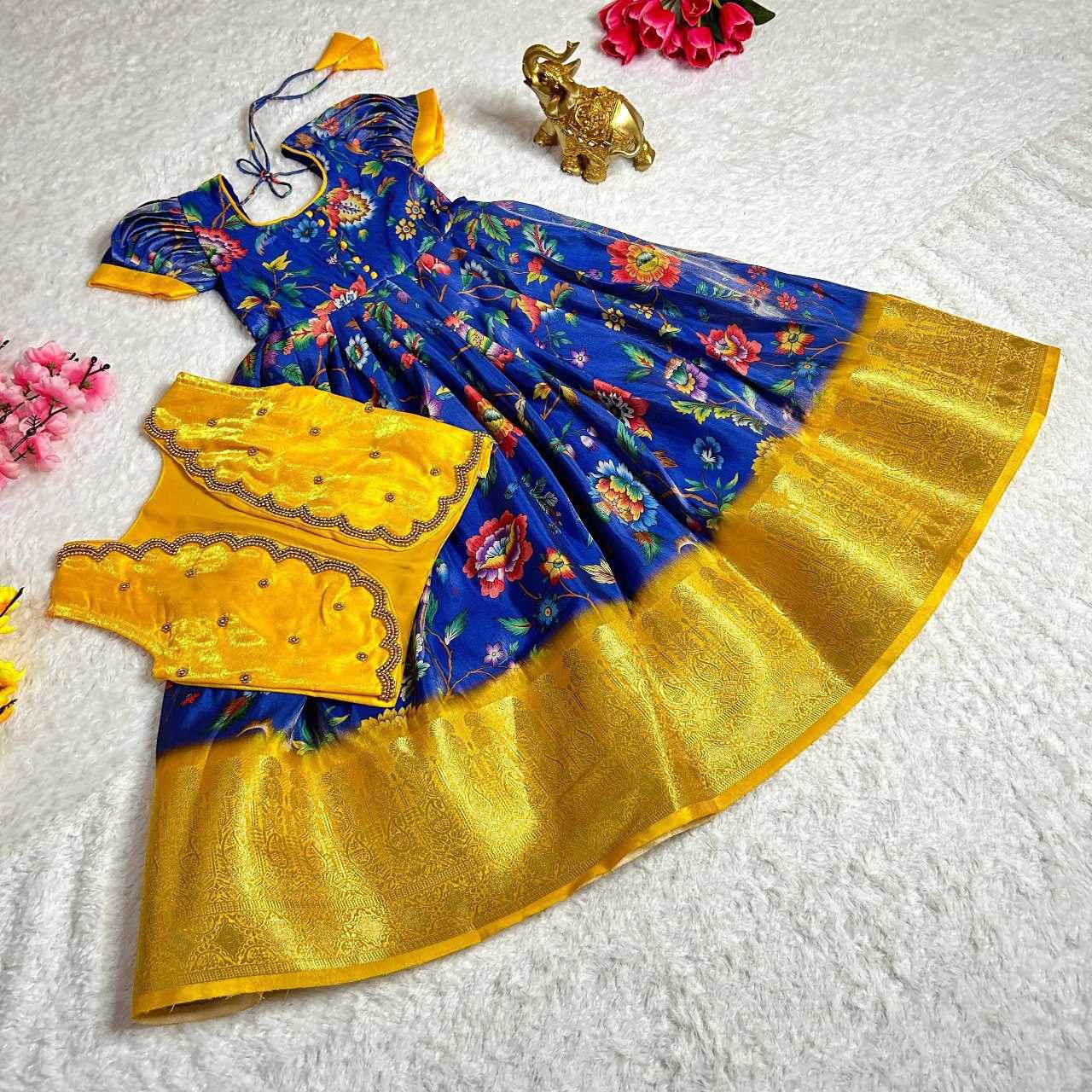 YNF HANDLOOM SILK KESH109 RRKT36 KIDS WEAR WHOLESALE KIDS GOWNS MANUFACTURER