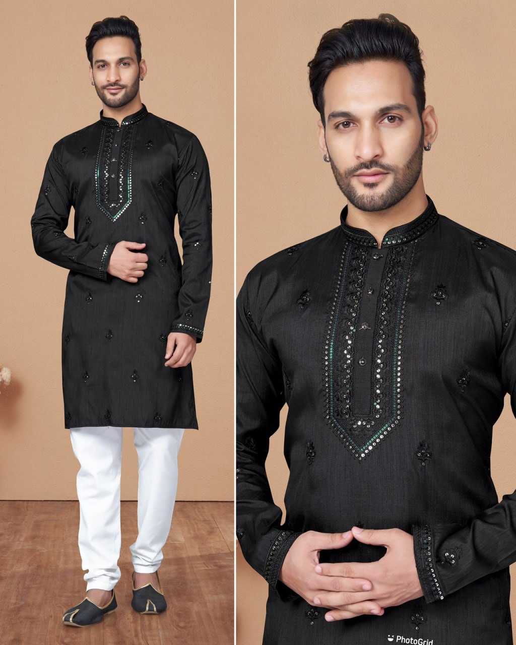 YNF HEAVY SILK INL  253 MENS WEAR WHOLESALE MENS KURTA PYJAMA SILK EMBROIDERED KURTA PYJAMA MANUFACTURER