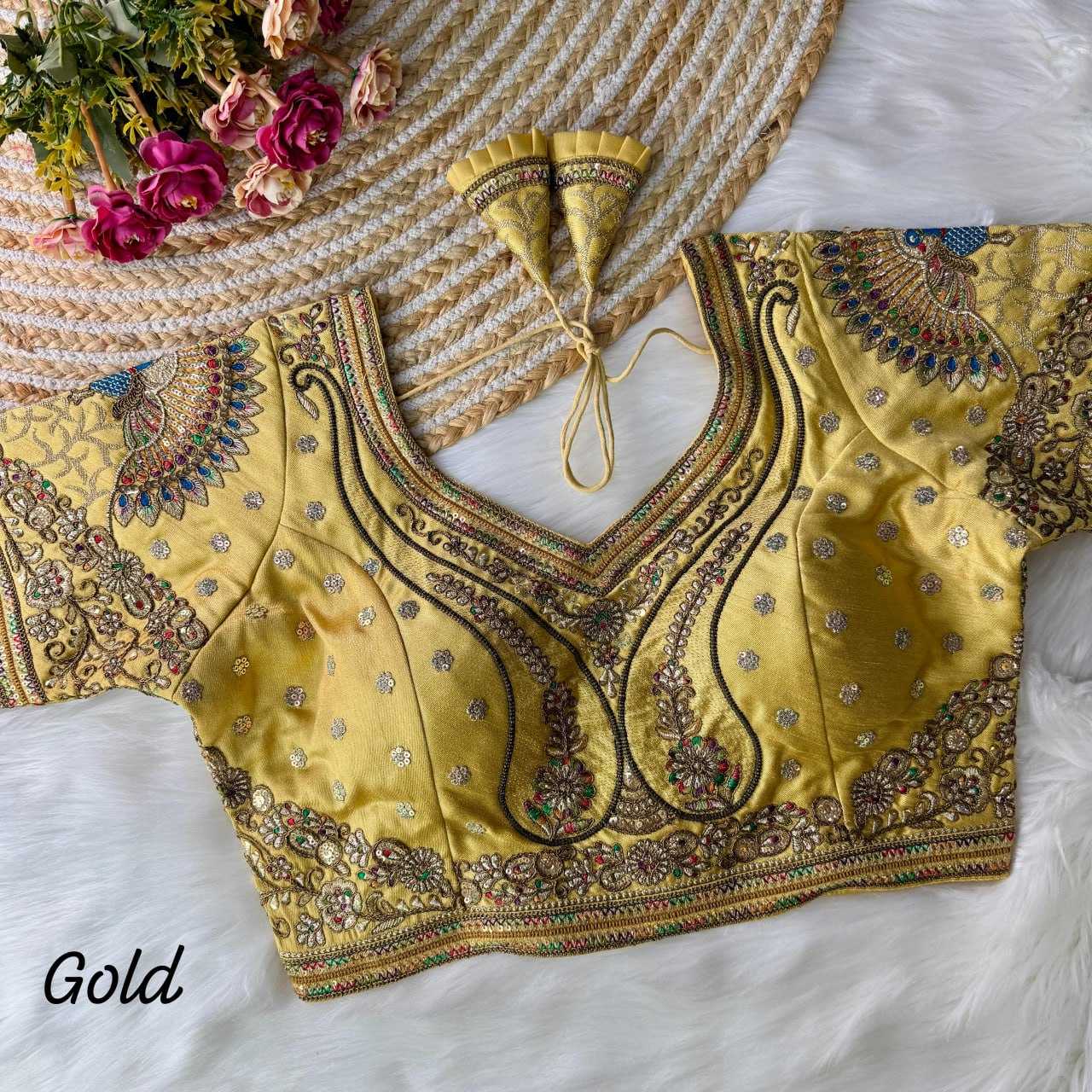 YNF ITALIAN SILK KESH111 RRK26 READYMADE BLOUSE WHOLESALE V-NECK SEQUENCE EMBROIDERY DESIGNER PARTY WEAR FASHION SILK BLOUSE MANUFACTURER