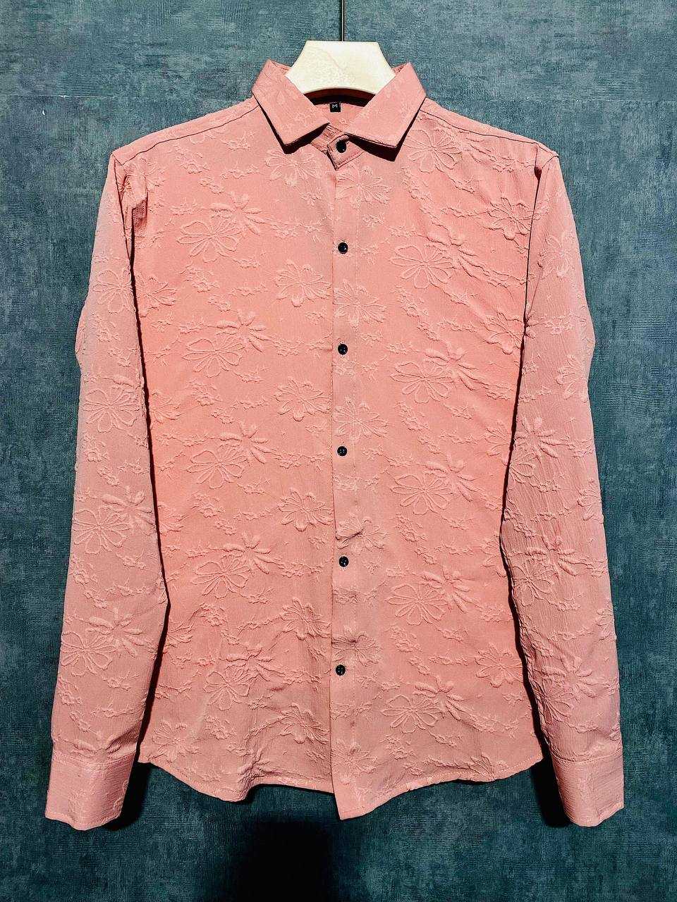 YNF KESH103  JACQUARD FLORAL MENS WEAR WHOLESALE MENS FULL SLEEVES SHIRTS MANUFACTURER