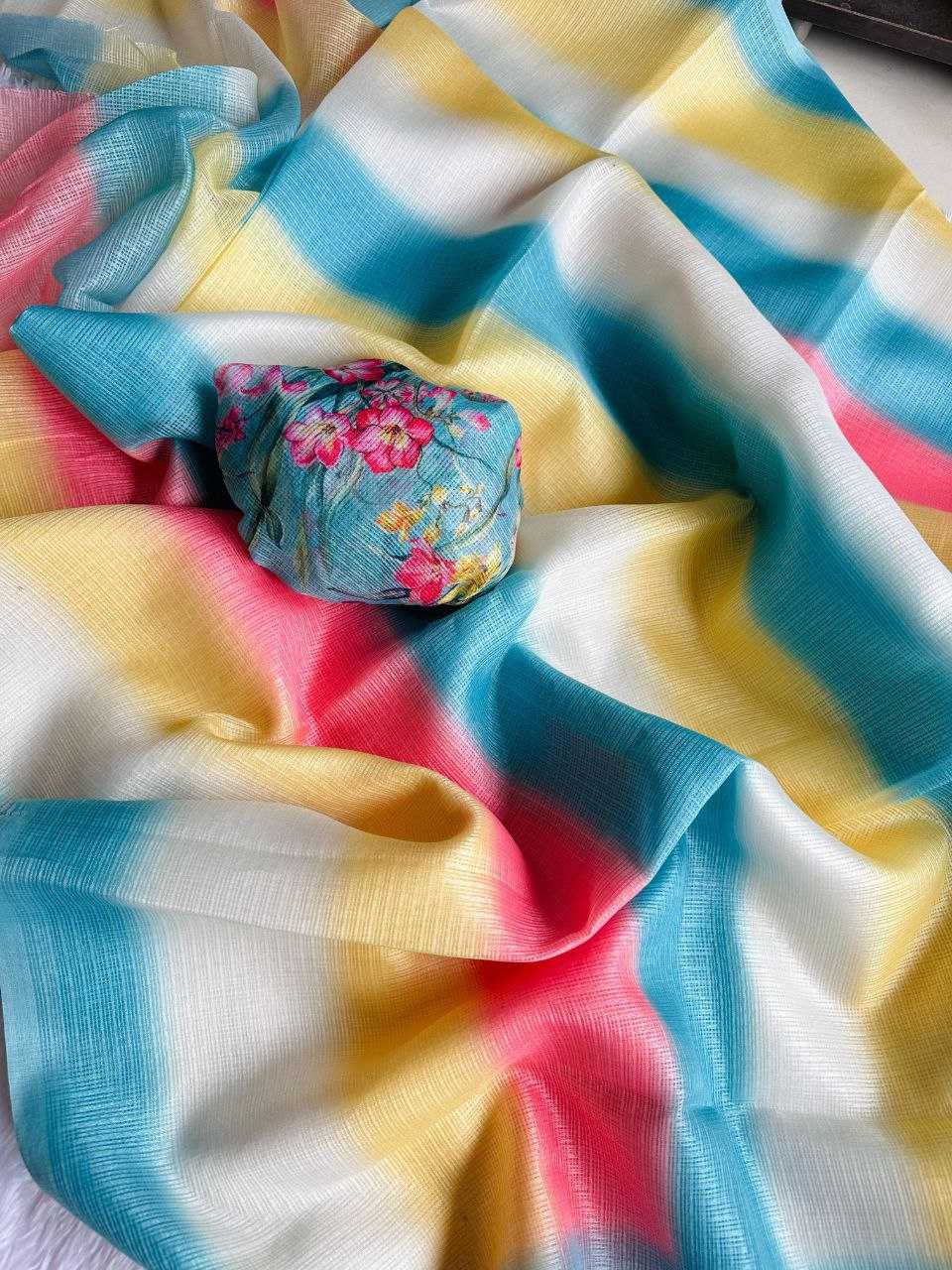 YNF KOTA CHEX KESH201 color pops SAREES WHOLESALE LADIES KOTA DORIA STRIPED SAREES MANUFACTURER