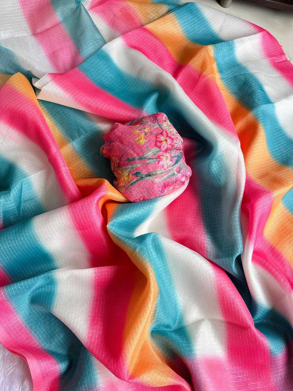 YNF KOTA CHEX KESH201 color pops SAREES WHOLESALE LADIES KOTA DORIA STRIPED SAREES MANUFACTURER