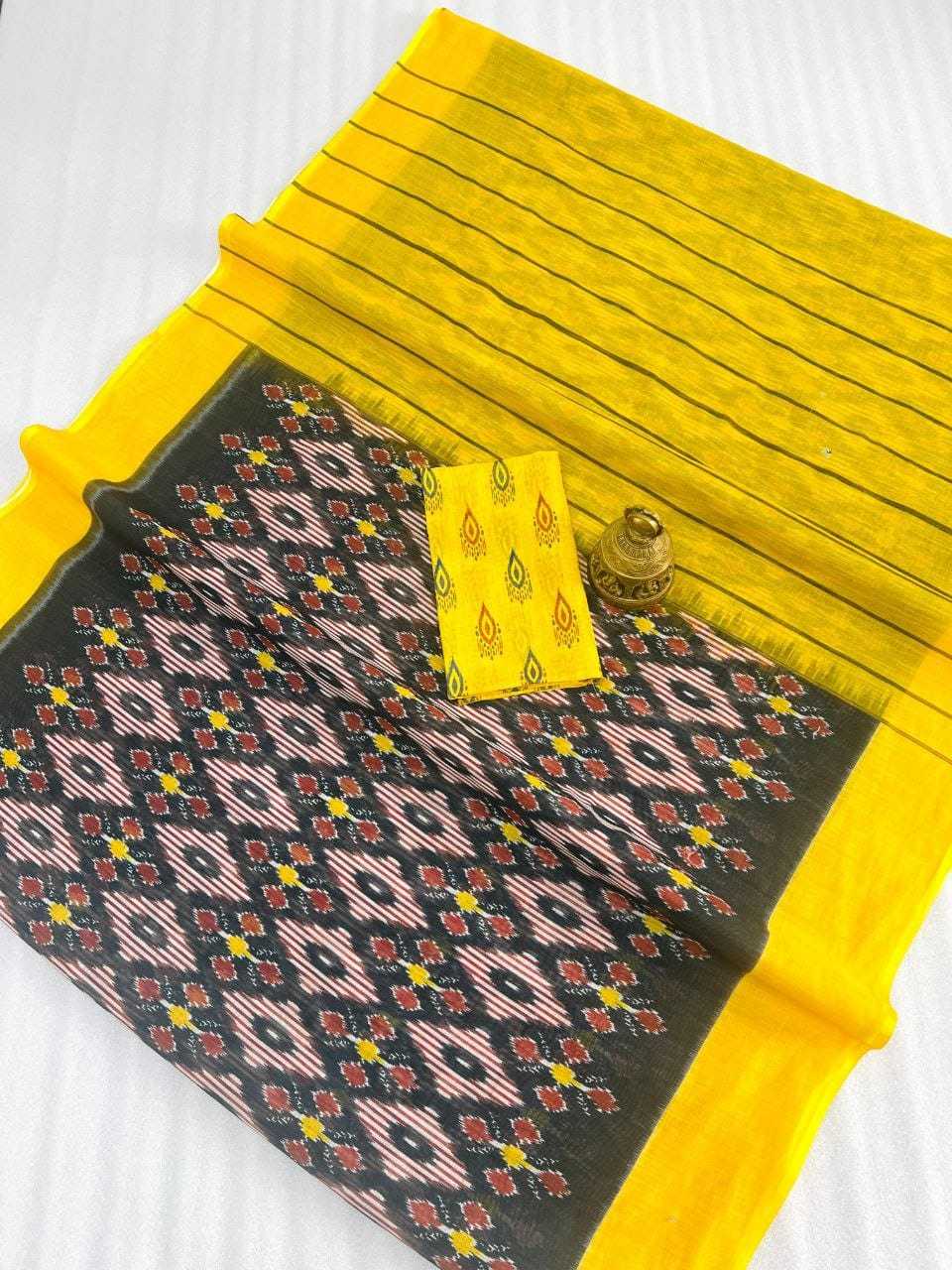 YNF LINEN KESH223 446 SAREES WHOLESALE PRINTED LADIES LINEN LIGHTWEIGHT SAREES MANUFACTURER