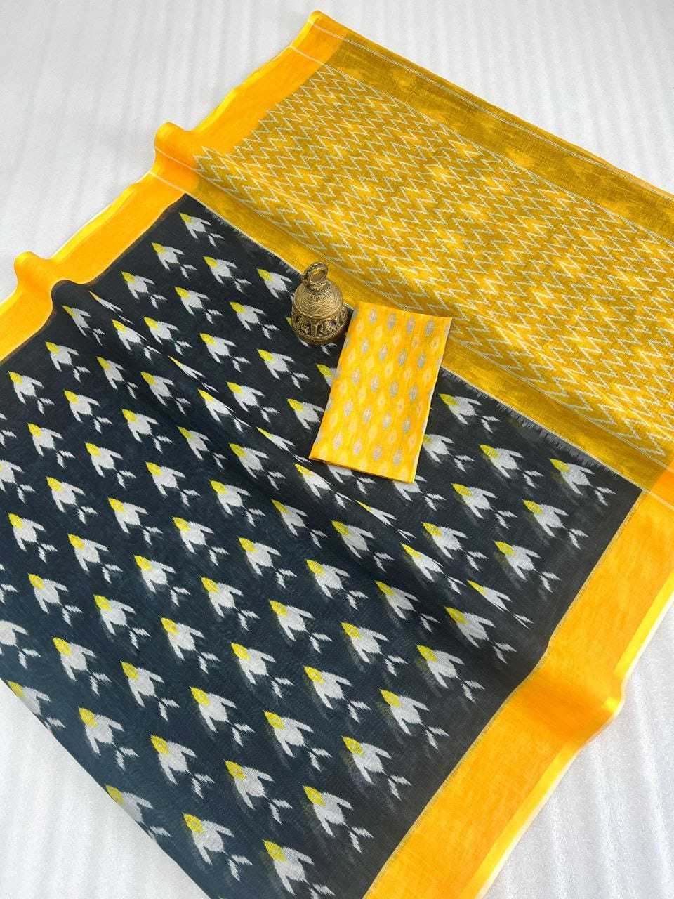 YNF LINEN KESH223 451 SAREES WHOLESALE PRINTED LADIES LINEN LIHTWEIGHT SAREES MANUFACTURER