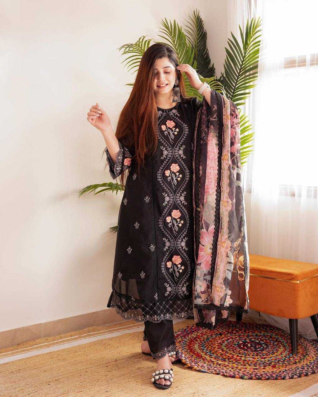 YNF ORGANZA KESH211 LDY37 SUITS & DRESSES ISLAMIC CLOTHING WHOLESALE LADIES PAKISTANI EMBROIDERY LONG KURTIS SUITS MANUFACTURER