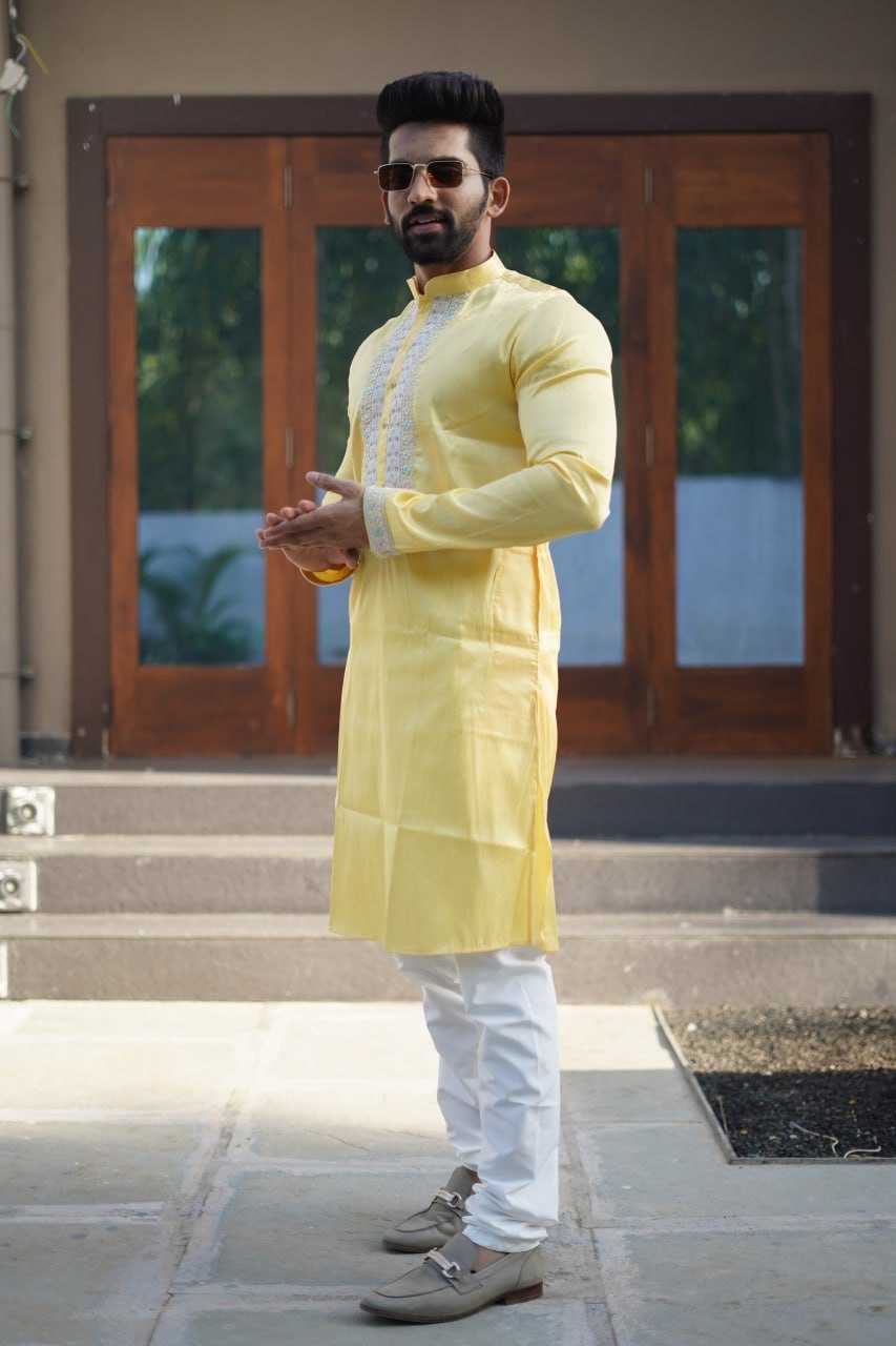 YNF SILK RBV PRESENT MENS WEAR WHOLESALE MENS KURTA PYJAMA SILK KURTA MANUFACTURER 