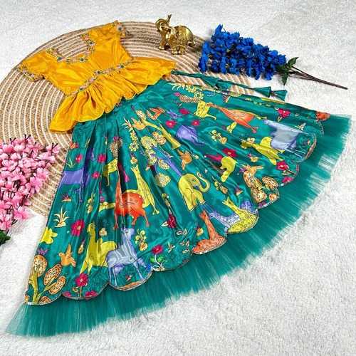 YNF SOFT CHINON KESH109 RRKT79 KIDS WEAR WHOLESALE KIDS LEHENGAS MANUFACTURER