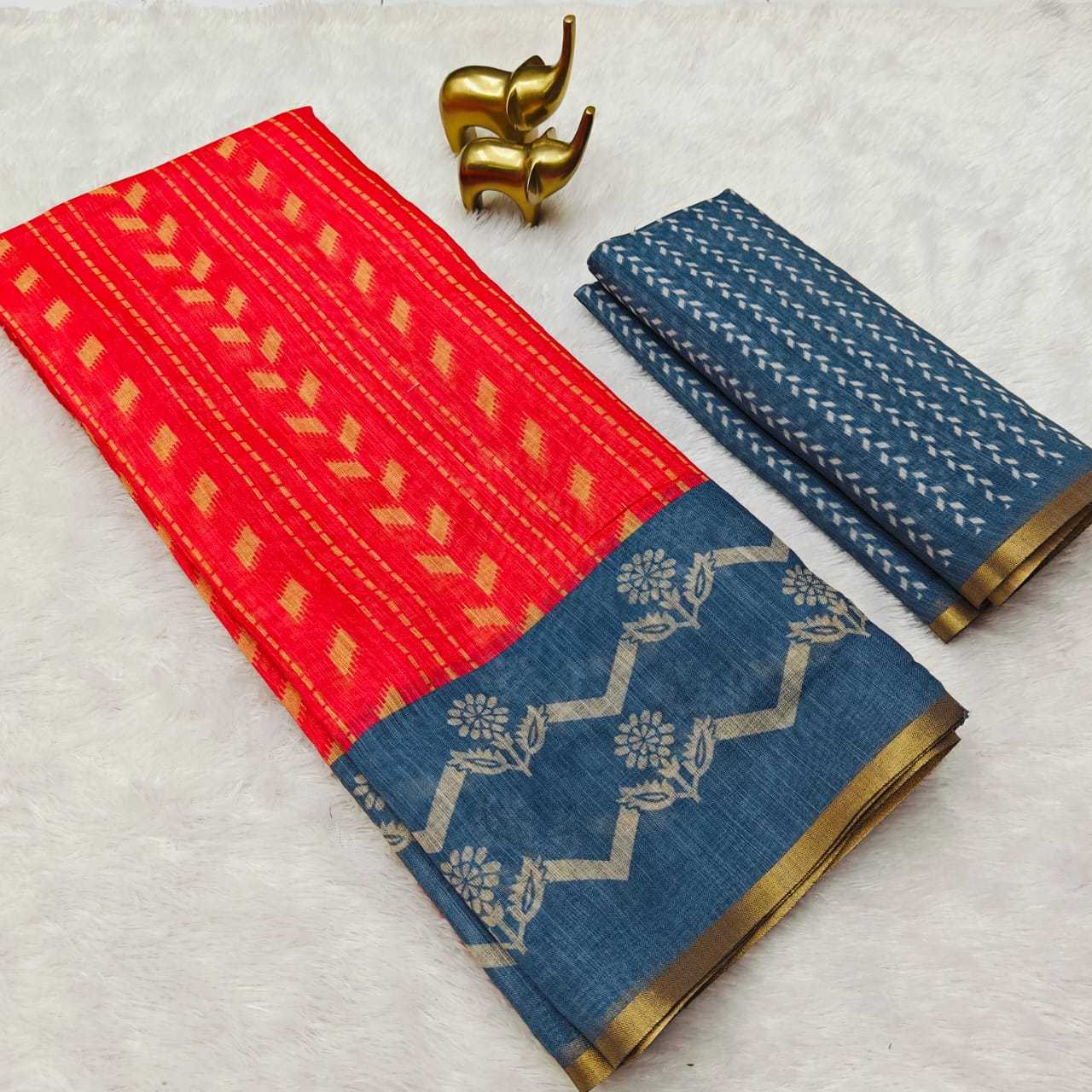 YNF SOFT COTTON RIN168 RKC43 SAREES WHOLESALE PRINTED COTTON LINEN LADIES SAREES MANUFACTURER