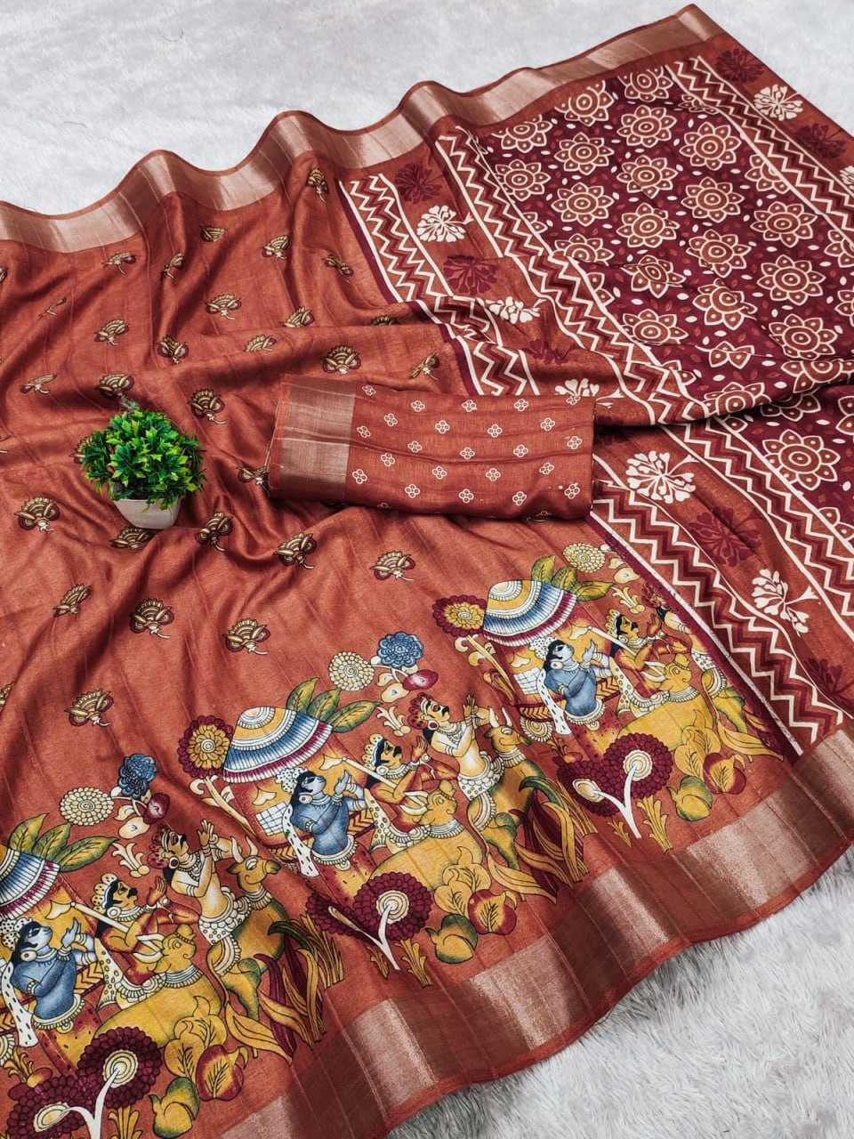 YNF SOFT HANDLOOM RIN149 MKD132 SILK SAREES WHOLESALE HANDLOOM SILK PRINTED SILK TUSSAR SILK SAREES MANUFACTURER