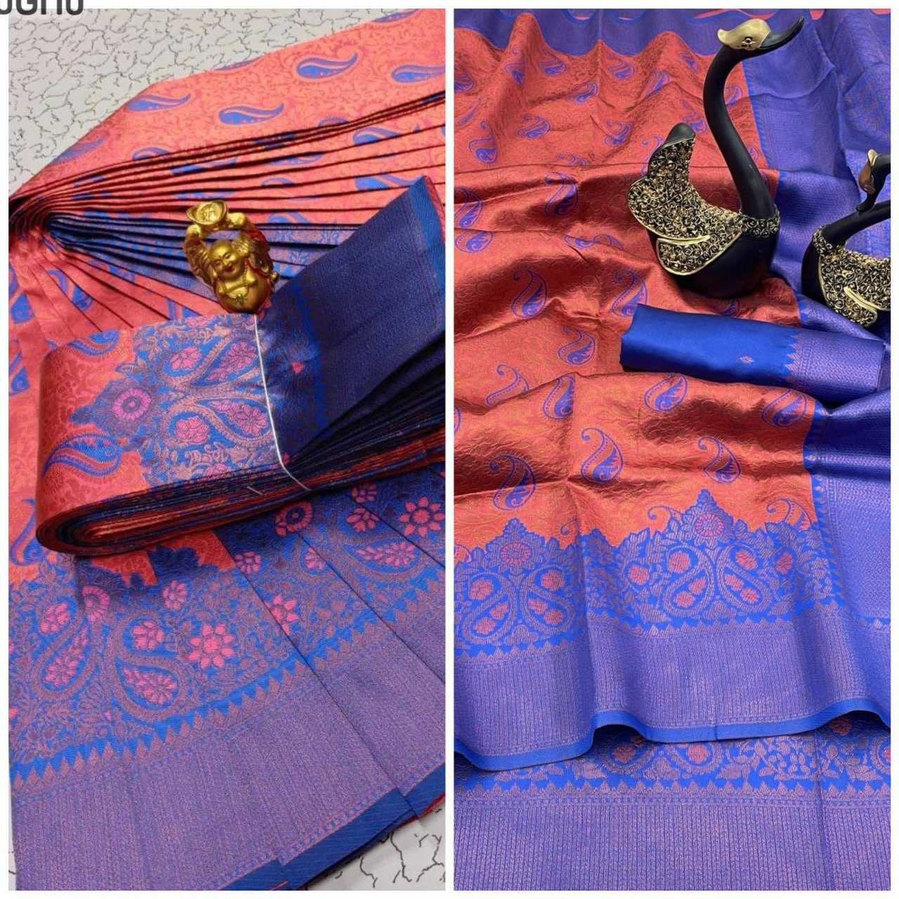 YNF TISSUE RIN179 624 SAREES WHOLESALE TISSUE SILK KANCHIPURAM ZARI BORDER SAREES MANUFACTURER