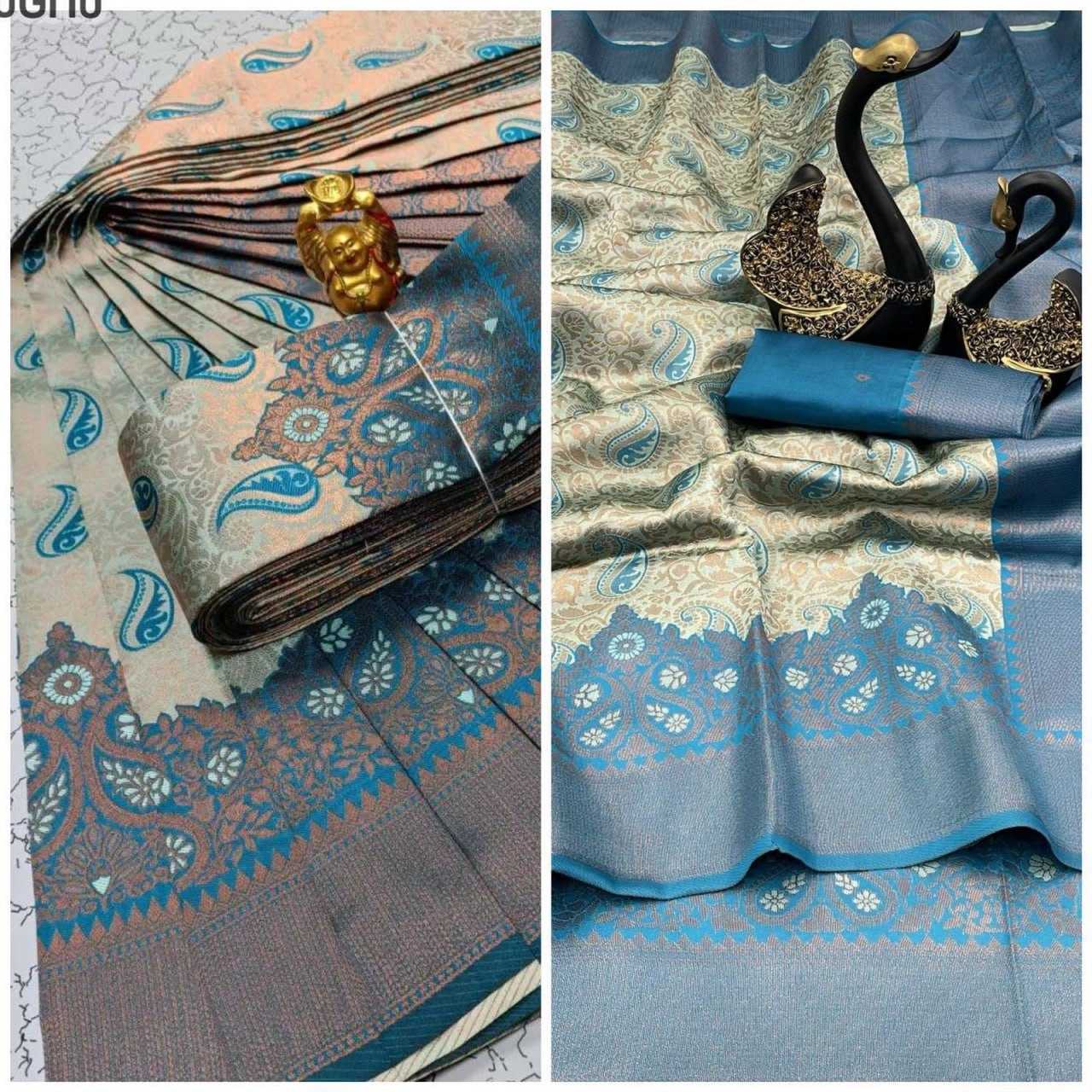 YNF TISSUE RIN179 624 SAREES WHOLESALE TISSUE SILK KANCHIPURAM ZARI BORDER SAREES MANUFACTURER