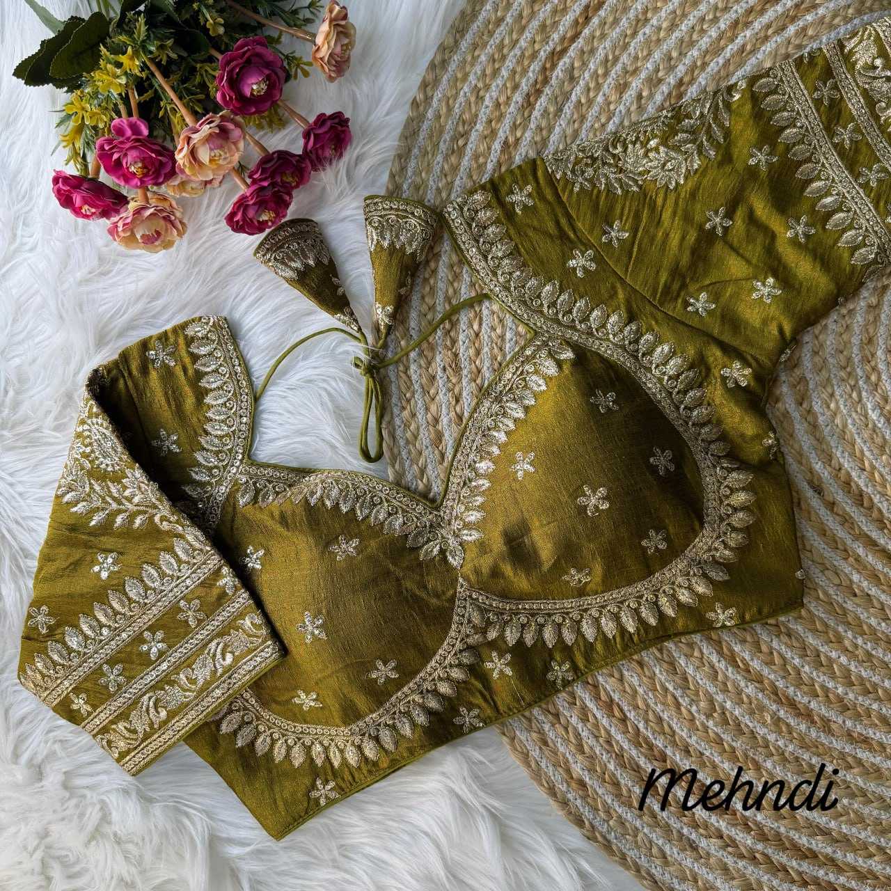 YNF VICHITRA SILK KESH111 RRK23 READYMADE BLOUSE WHOLESALE V-NECK SEQUENCE EMBROIDERY PARTY WEAR SILK BLOUSE MANUFACTURER