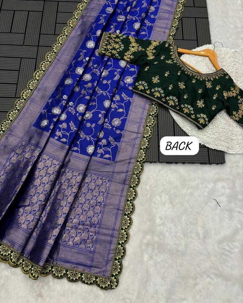 YNF ZARI SILK KESH162 VRT50 SAREES WHOLESALE SEQUENCE EMBROIDERED CUTWORK TRADITIONAL ZARI SAREE WITH BLOUSE MANUFACTURER