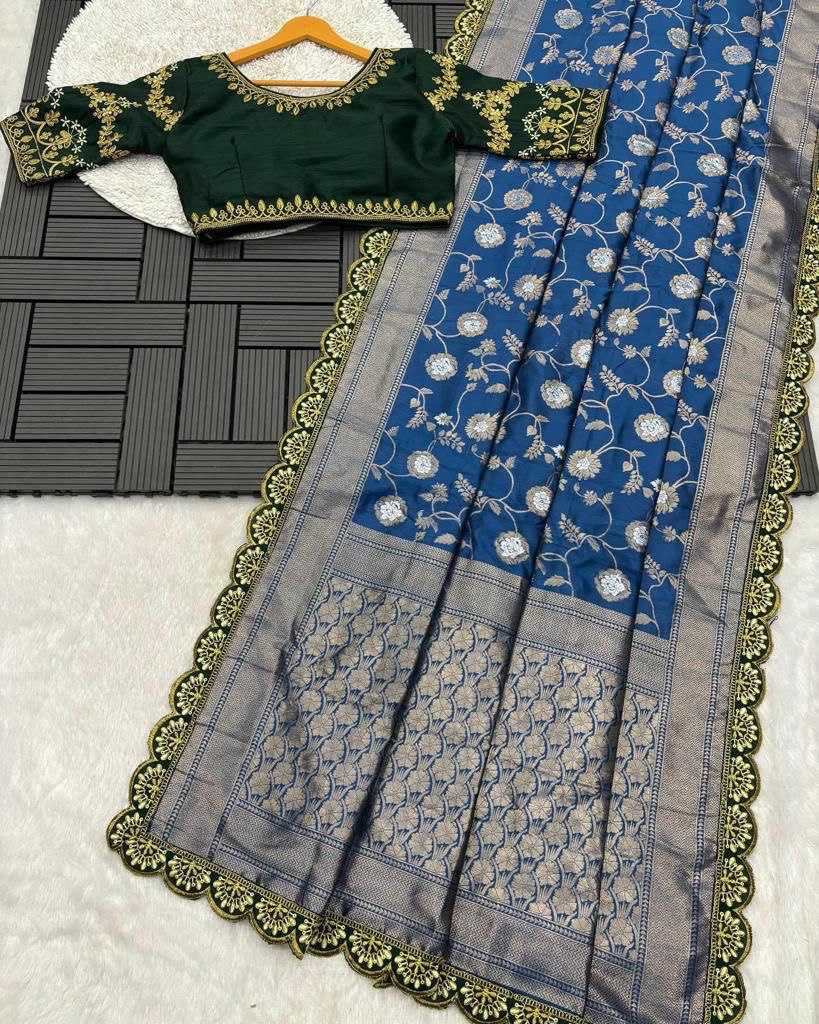 YNF ZARI SILK KESH162 VRT50 SAREES WHOLESALE SEQUENCE EMBROIDERED CUTWORK TRADITIONAL ZARI SAREE WITH BLOUSE MANUFACTURER