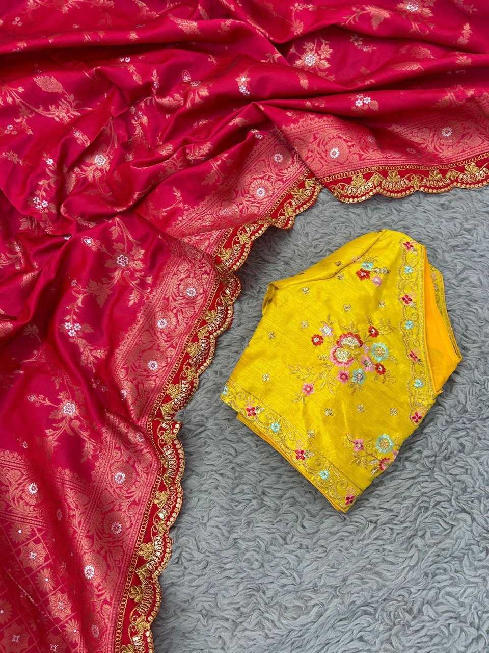 YNF ZARI SILK KESH162 VRT50 SAREES WHOLESALE SEQUENCE EMBROIDERED CUTWORK TRADITIONAL ZARI SAREE WITH BLOUSE MANUFACTURER