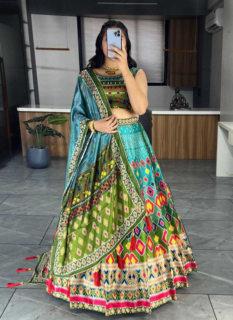 YNF ART SILK RIN119 6134 LEHENGAS WHOLESALE DESIGENR SILK PRINTED GOTA PATTI LEHENGAS MANUFACTURER