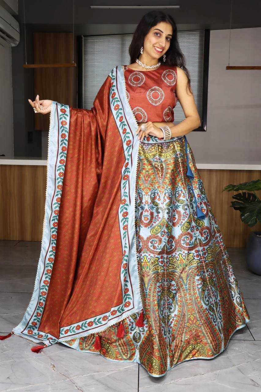 YNF ART SILK RIN119 7140 LEHENGAS WHOLESALE SILK PRINTED GOTA PATTI LEHENGAS MANUFACTURER