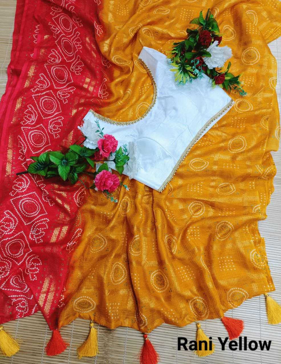 YNF BANDHANI SILK RIN202 175 SAREES WHOLESALE SILK ZARI BANDHANI SAREES MANUFACTURER