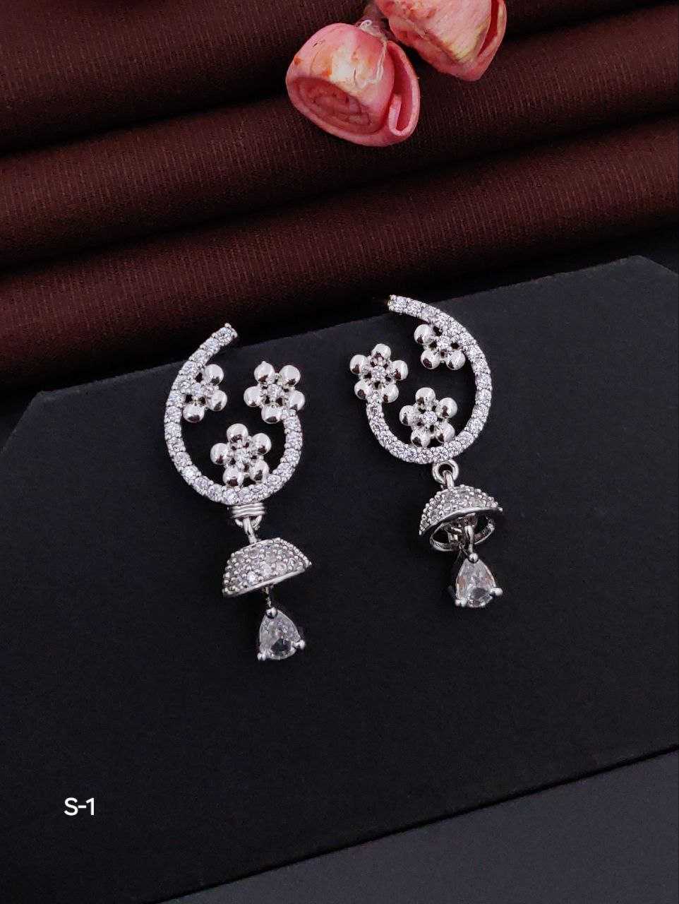 YNF BRASS KESH193 ROR109 WOMENS JEWELLERY WHOLESALE FANCY ARTIFICIAL AD DIAMOND EARRINGS MANUFACTURER