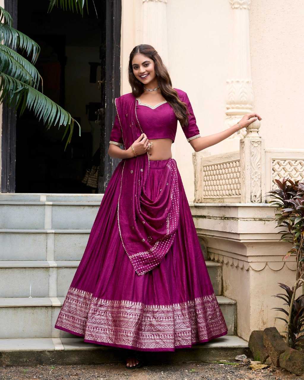 YNF CHANDERI SILK KESH134 PRIYADARSHI LEHENGAS WHOLESALE ZARI WORK WEDDING REDLEHENGAS MANUFACTURER