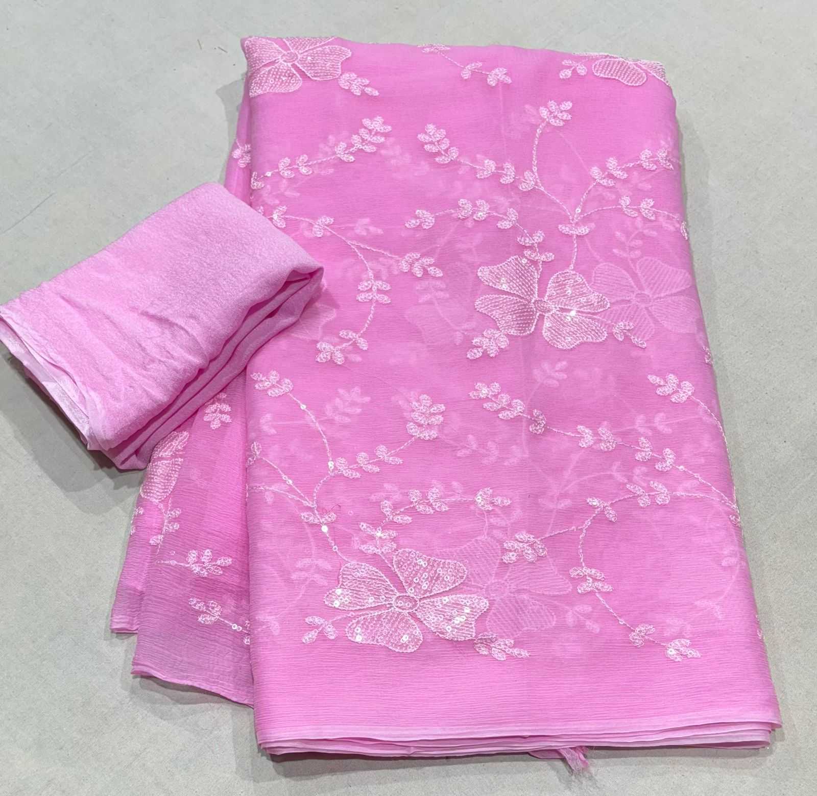 YNF CHIFFON RIN152 NSD64 SAREES WHOLESALE CHIFFON WORK EMBROIDERED SAREES MANUFACTURER