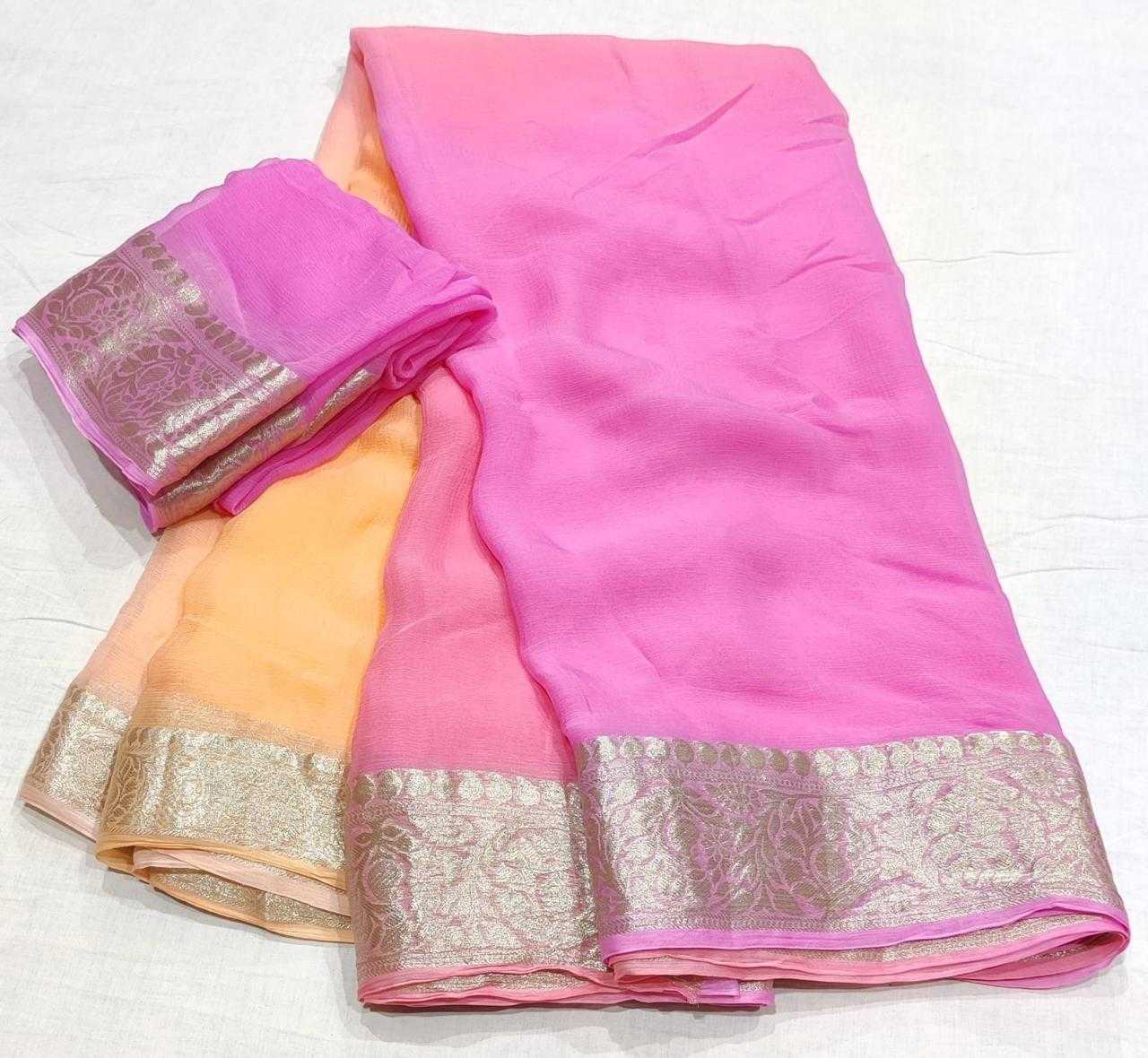 YNF CHIFFON RIN152 NSD65 SAREES WHOLESALE HALF AND HALF CHIFFON ZARI BORDER SAREES MANUFACTURER