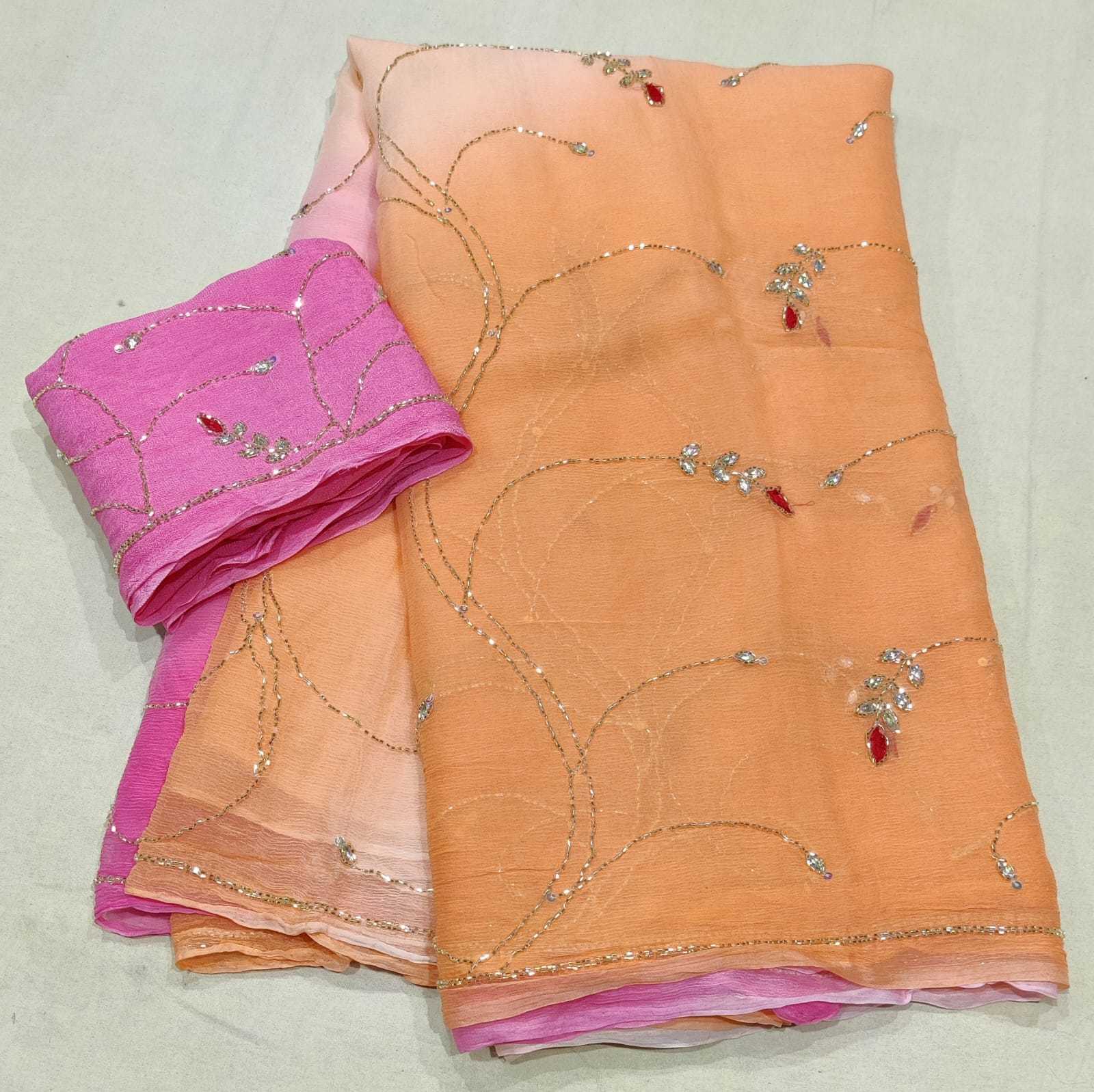 YNF CHIFFON RIN152 NSD69 SAREES WHOLESALE FANCY HALF AND HALF CHIFFON WORK SAREES MANUFACTURER