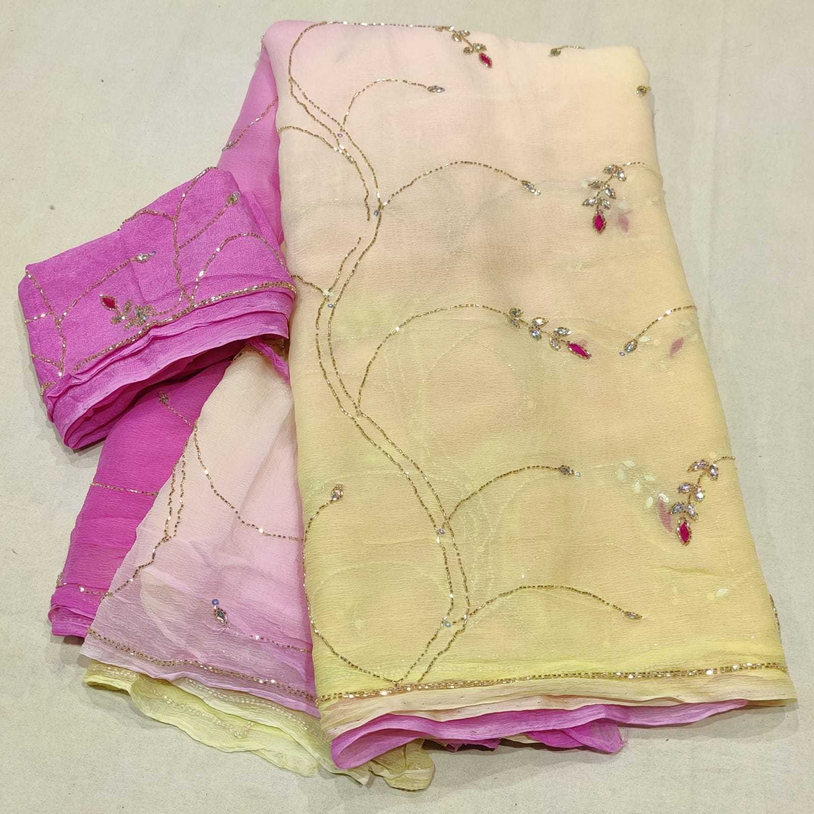 YNF CHIFFON RIN152 NSD69 SAREES WHOLESALE FANCY HALF AND HALF CHIFFON WORK SAREES MANUFACTURER