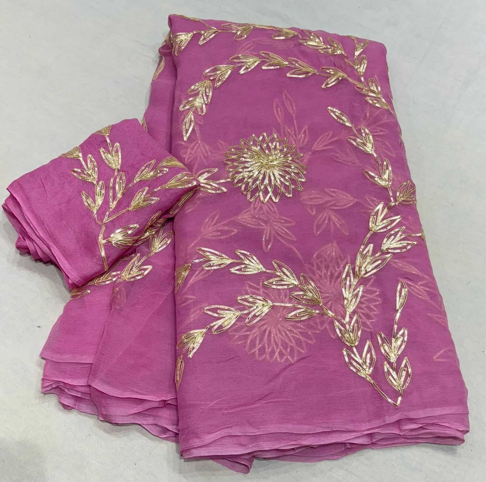 YNF CHIFFON RIN152 NSD80 SAREES WHOLESALE CHIFFON GOTA PATTI BUTTA SAREES MANUFACTURER