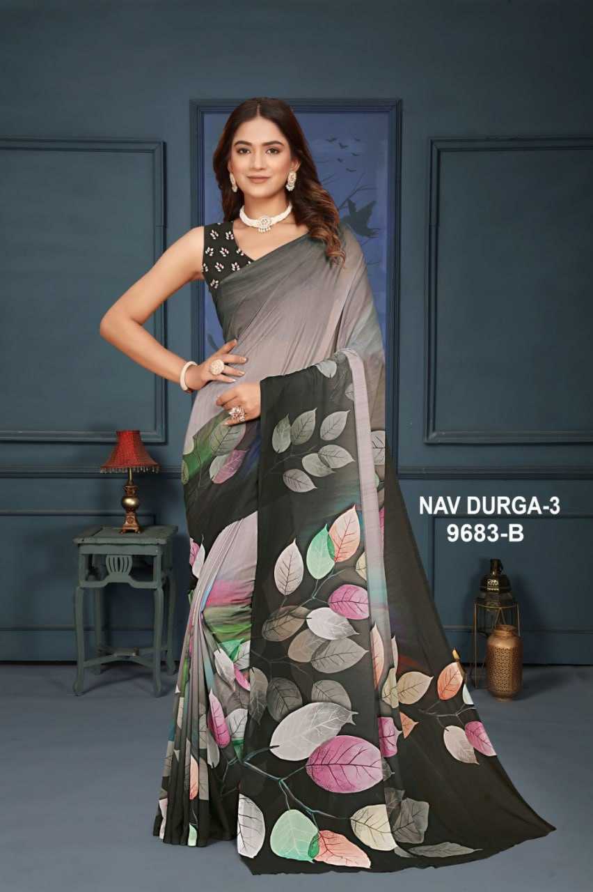 YNF GEORGETTE KESH113 Navdurga Vol-3 CLOTHING BRANDS WHOLESALE SANJANA DESIGNWEAR SAREES MANUFACTURER