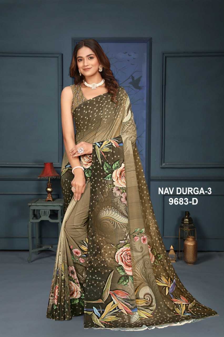 YNF GEORGETTE KESH113 Navdurga Vol-3 CLOTHING BRANDS WHOLESALE SANJANA DESIGNWEAR SAREES MANUFACTURER