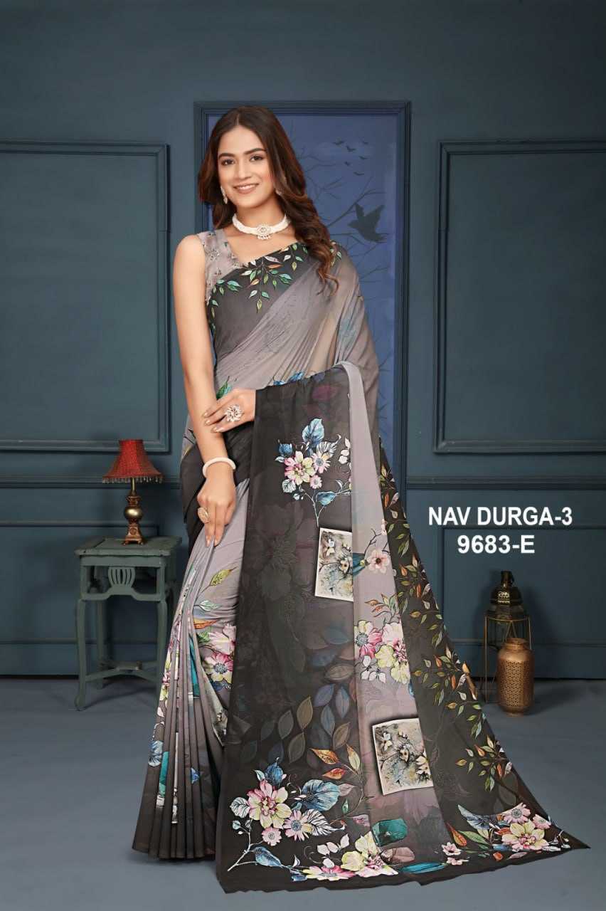 YNF GEORGETTE KESH113 Navdurga Vol-3 CLOTHING BRANDS WHOLESALE SANJANA DESIGNWEAR SAREES MANUFACTURER