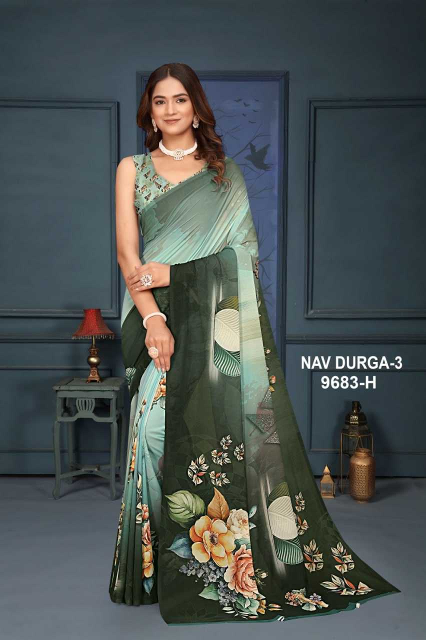 YNF GEORGETTE KESH113 Navdurga Vol-3 CLOTHING BRANDS WHOLESALE SANJANA DESIGNWEAR SAREES MANUFACTURER