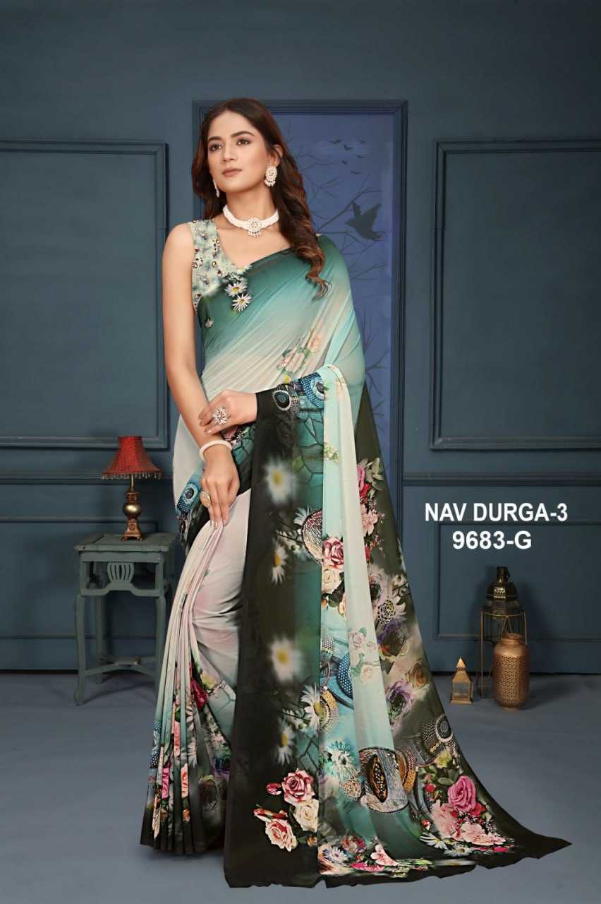 YNF GEORGETTE KESH113 Navdurga Vol-3 CLOTHING BRANDS WHOLESALE SANJANA DESIGNWEAR SAREES MANUFACTURER