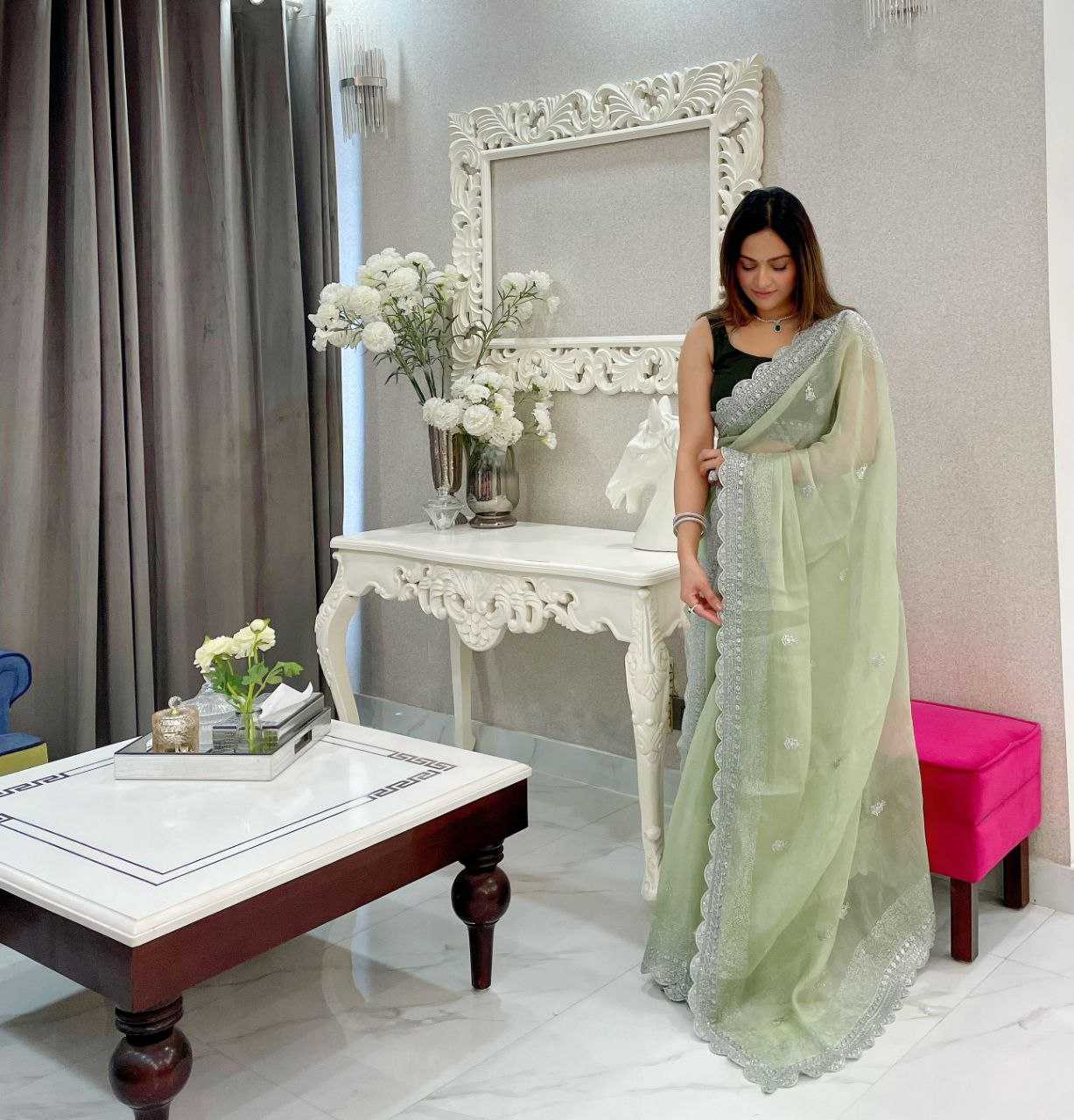 YNF JIMMY CHOO RIN202 552 SAREES WHOLESALE JIMMY CHOO PARTY WEAR EMBROIDERED SAREES MANUFACTURER