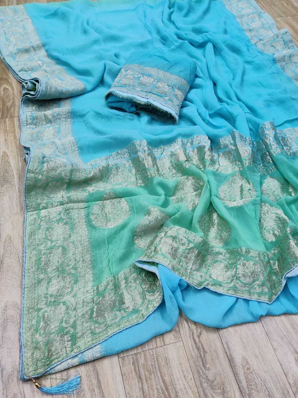 YNF PURE CHIFFON RIN152 NSD72 SAREES WHOLESALE HALF AND HALF CHIFFON ZARI BORDER ZARI SAREES MANUFACTURER