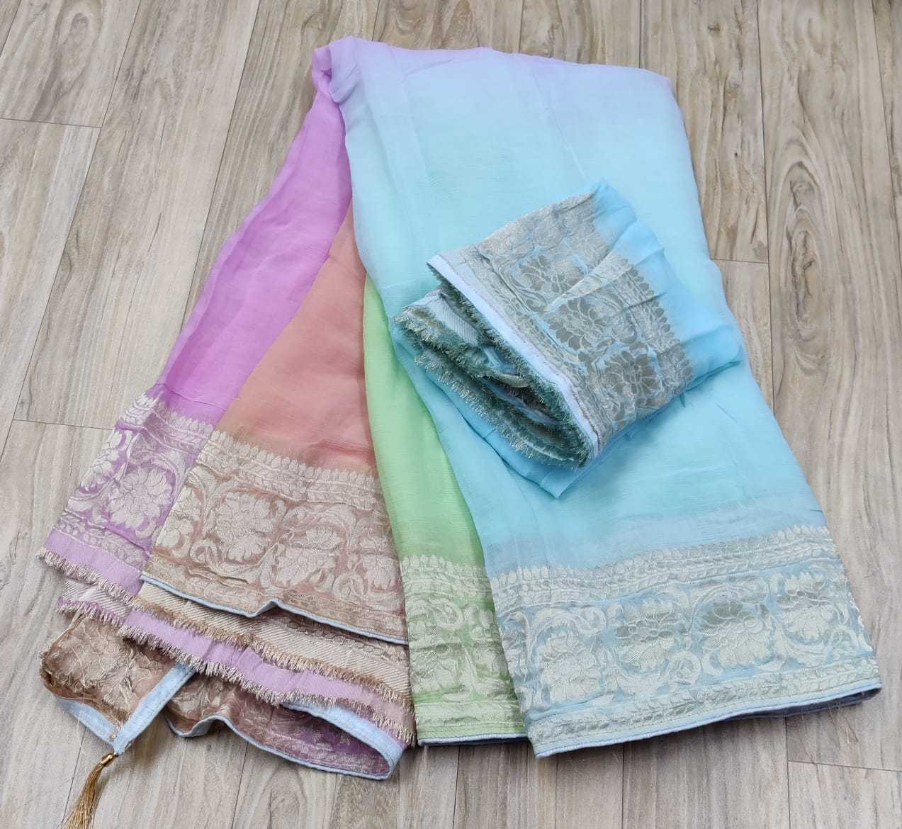 YNF PURE CHIFFON RIN152 NSD72 SAREES WHOLESALE HALF AND HALF CHIFFON ZARI BORDER ZARI SAREES MANUFACTURER