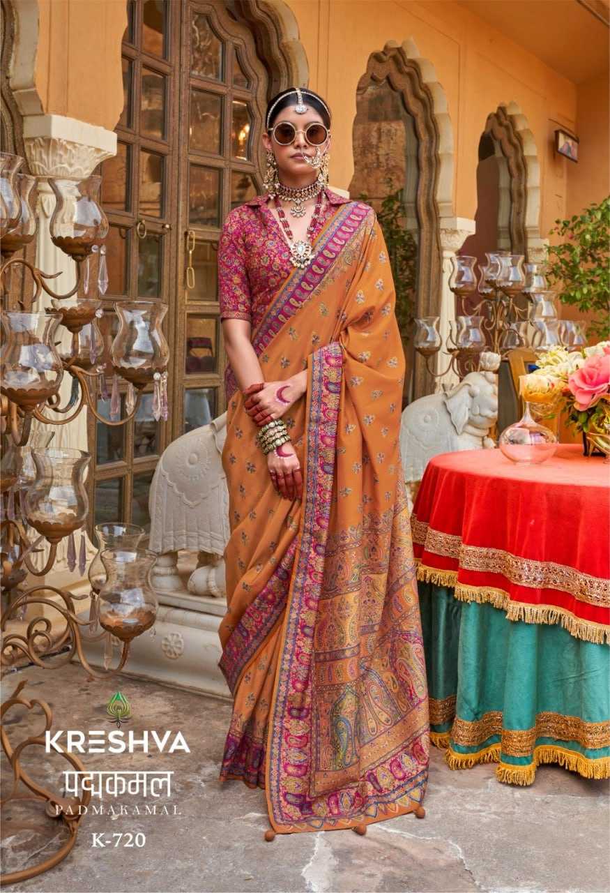 YNF PURE SILK KESH113 PADMAKAMAL CLOTHING BRANDS WHOLESALE KRESHVA SAREES MANUFACTURER