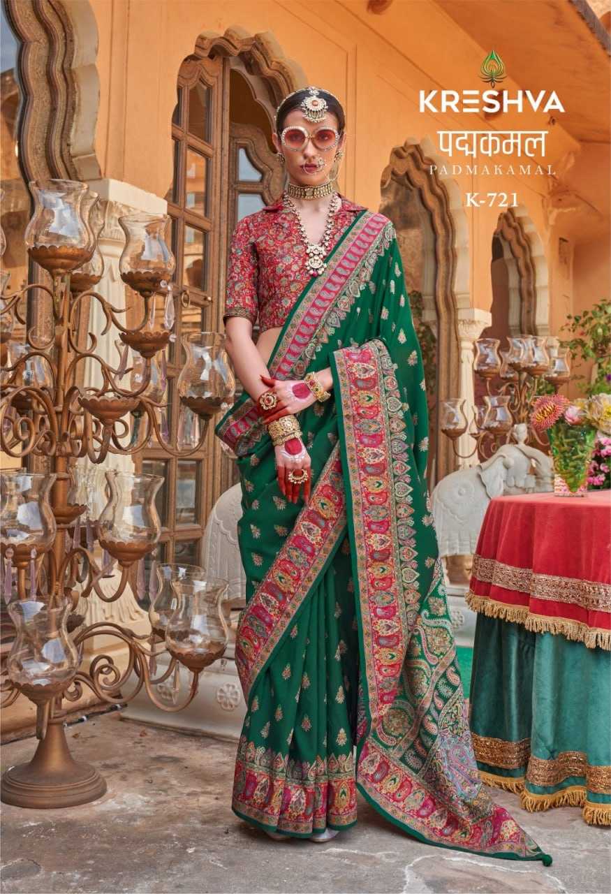 YNF PURE SILK KESH113 PADMAKAMAL CLOTHING BRANDS WHOLESALE KRESHVA SAREES MANUFACTURER