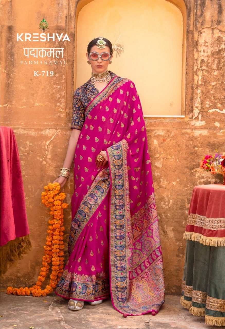 YNF PURE SILK KESH113 PADMAKAMAL CLOTHING BRANDS WHOLESALE KRESHVA SAREES MANUFACTURER