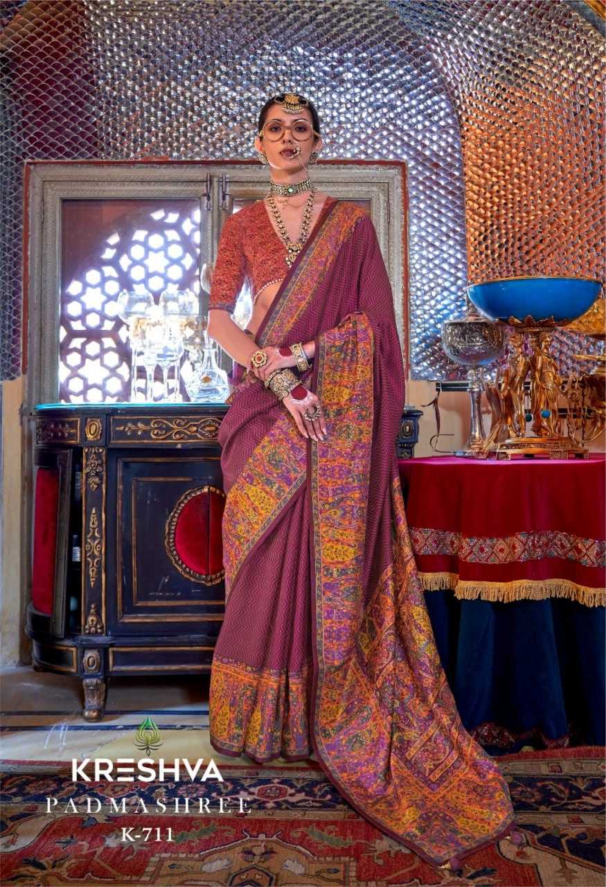 YNF PURE SILK KESH113 PADMASHREE CLOTHING BRANDS WHOLESALE KRESHVA SAREES MANUFACTURER