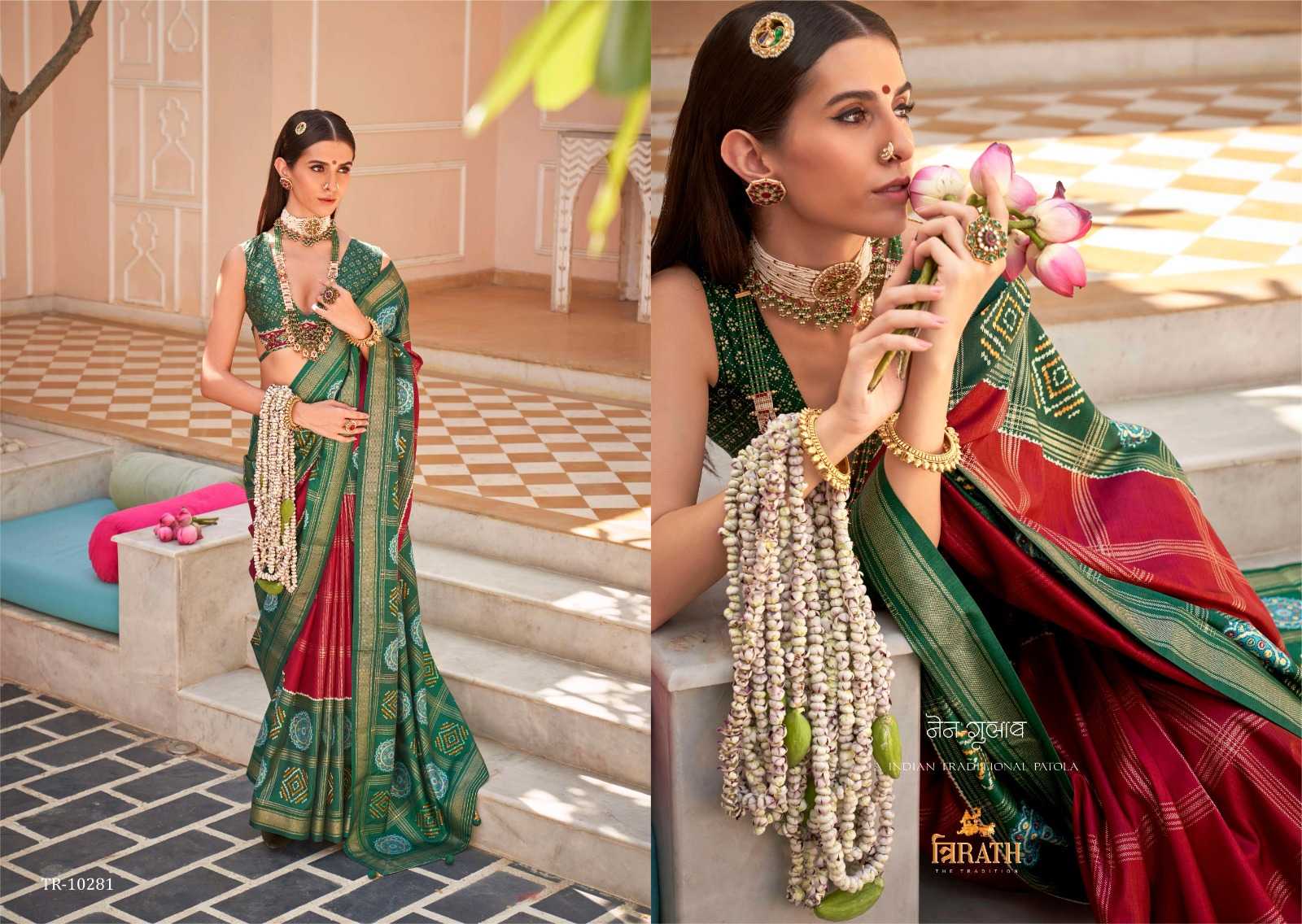 YNF PURE SILK TRIRATH KESH235 GULAB PATOLA CLOTHING BRANDS WHOLESALE SAREES MANUFACTURER