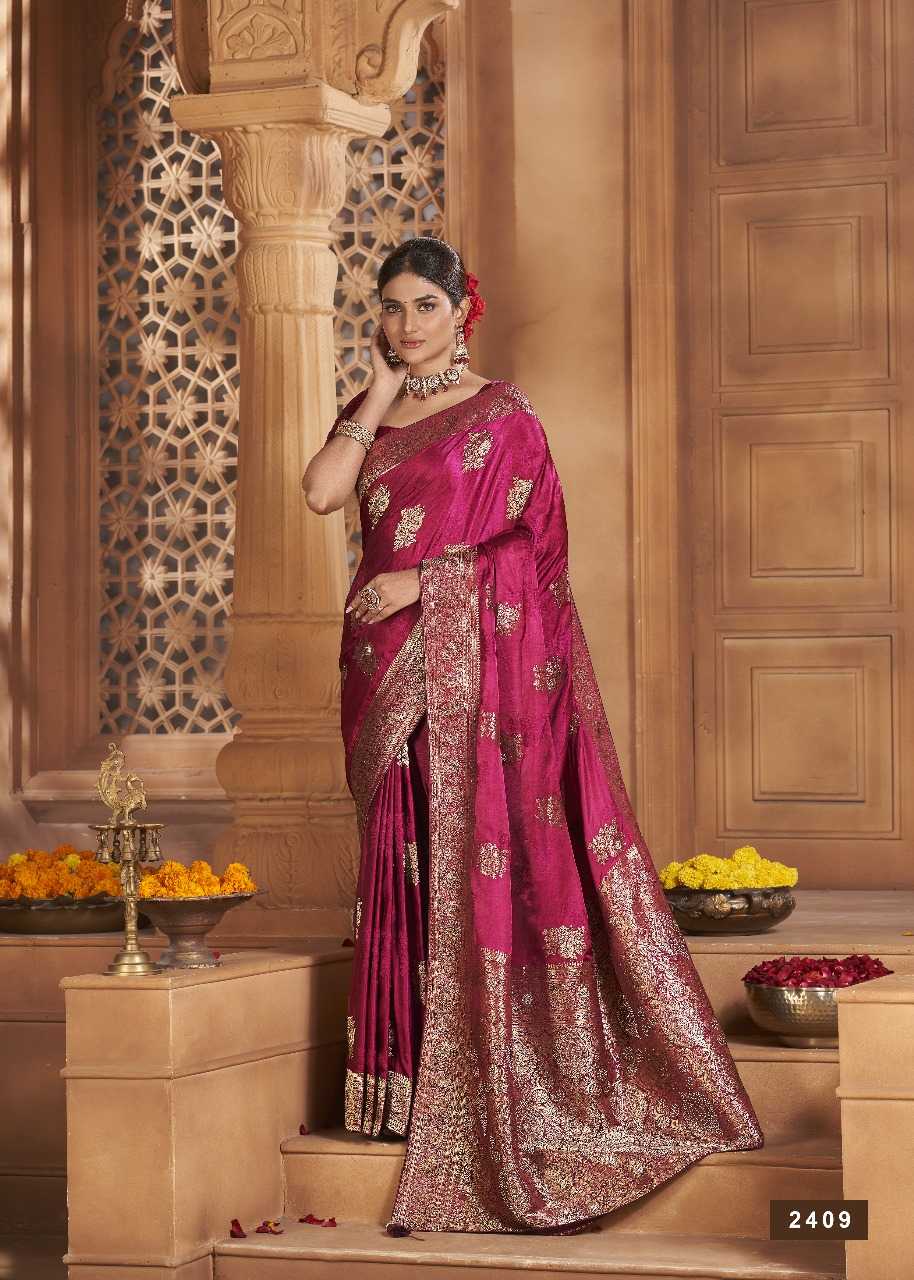 YNF SATIN SILK KESH235 BANARASI FUSION VOL 2 CLOTHING BRANDS WHOLESALE AV FASHION SAREES MANUFACTURER