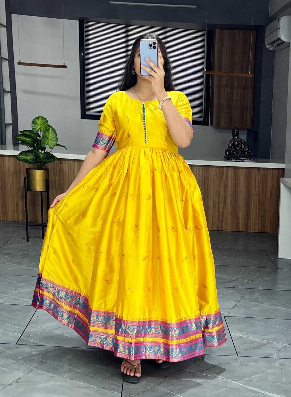 YNF SILK COTTON RIN119 6032 GOWNS WHOLESALE ANARKALI LONG SILK GOWNS MANUFACTURER