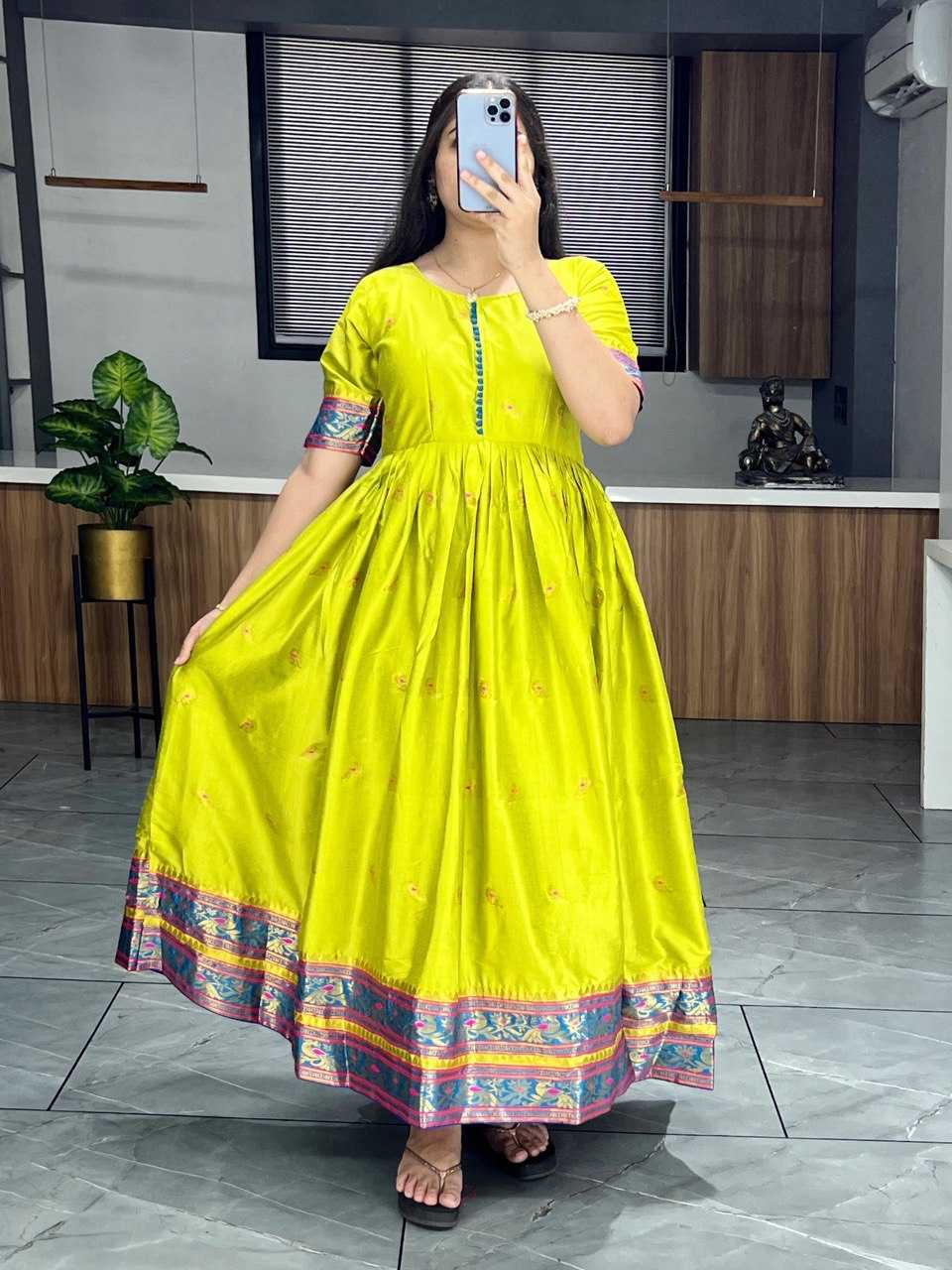 YNF SILK COTTON RIN119 6032 GOWNS WHOLESALE ANARKALI LONG SILK GOWNS MANUFACTURER