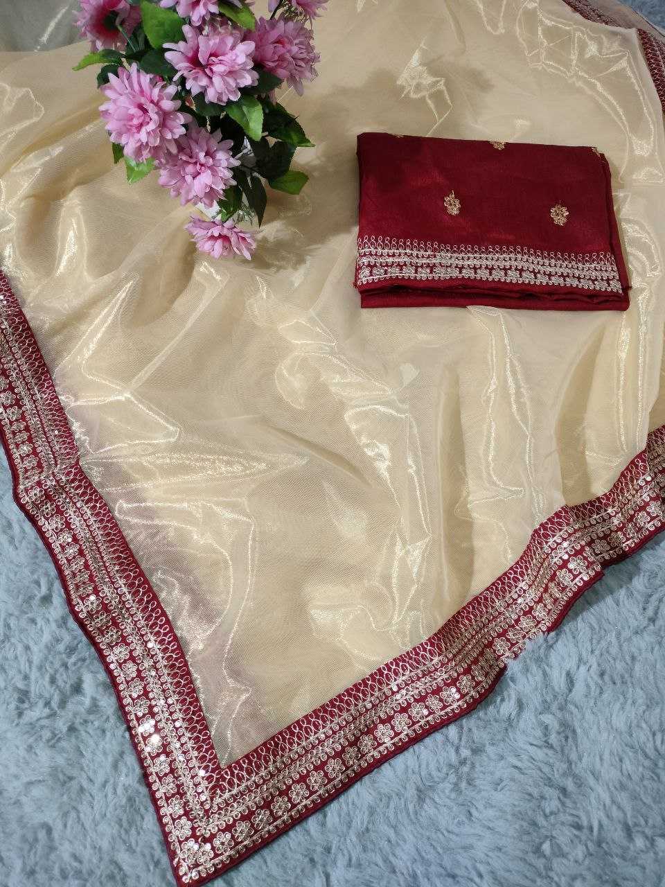 YNF TISSUE SILK KESH208 056 SAREES WHOLESALE SEQUENCE TISSUE SILK LACE BORDER SILK SAREES MANUFACTURER