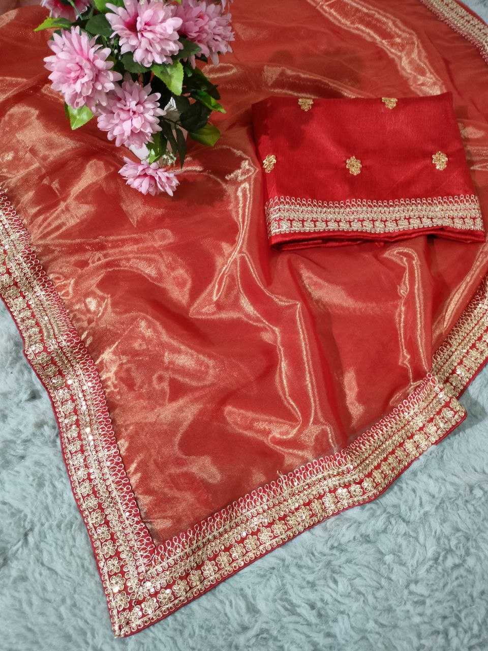 YNF TISSUE SILK KESH208 056 SAREES WHOLESALE SEQUENCE TISSUE SILK LACE BORDER SILK SAREES MANUFACTURER